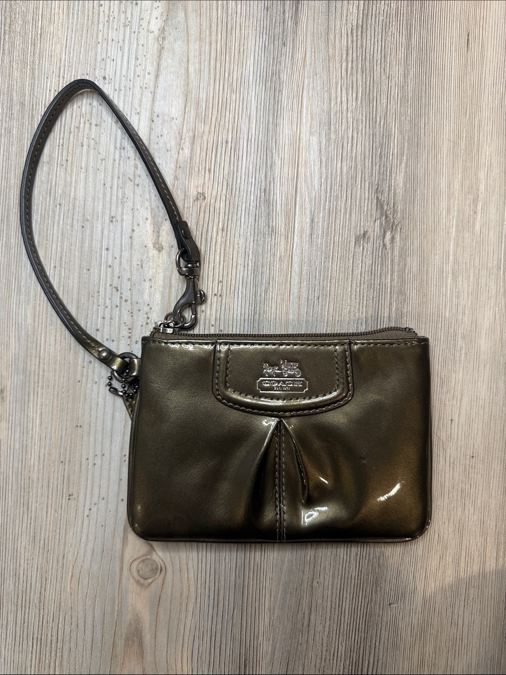 Coach Madison Metallic Patent Leather Small Universal Wristlet